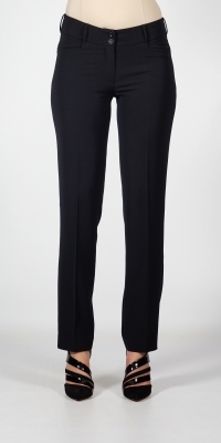 Дамски класически черен панталон от бистреч 60378