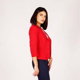 Червено дамско памучно сако без хастар 80587 